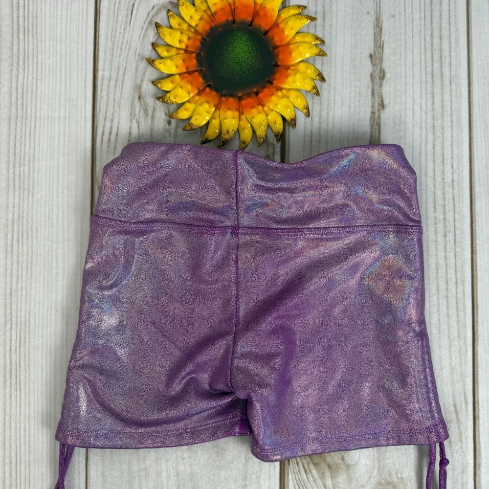 Justice Girls All Over Foil Iridescent Dance Shorts - Size‎ S (7/8)